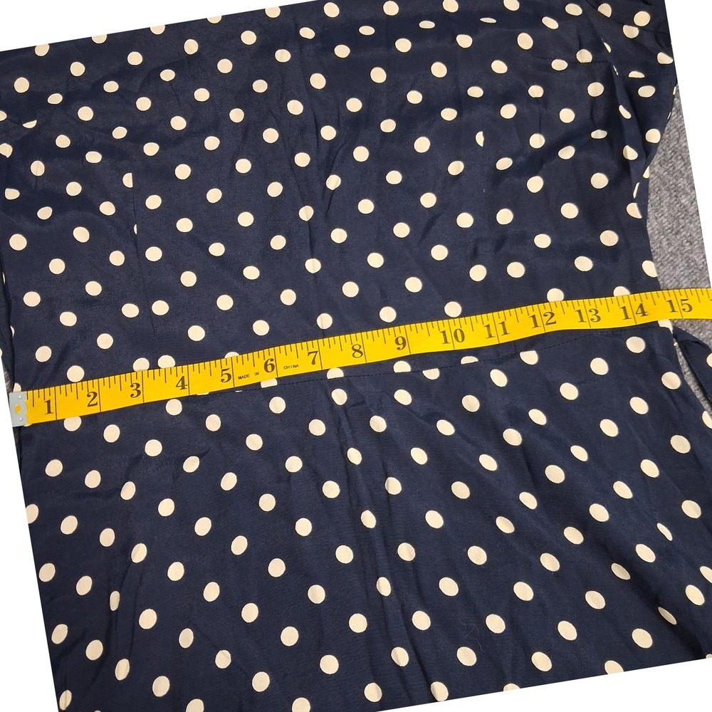 The Limited Navy Blue Polka Dot Maxi Dress Short Sleeve Rayon Sz 10 VTG Style - Picture 4 of 14